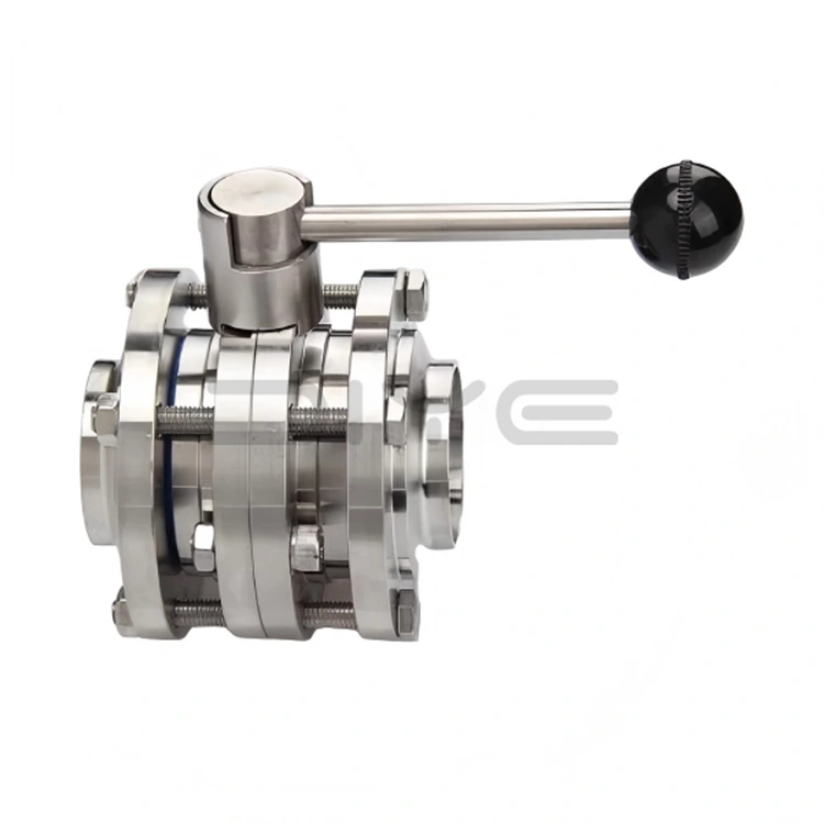 சானிட்டரி 3-பீஸ் பட்டாம்பூச்சி வால்வு